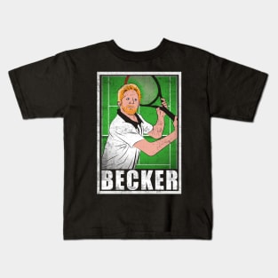 Becker Tennis Player Hero Vintage Grunge Kids T-Shirt